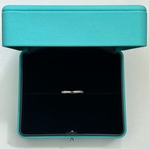 $3,500 Tiffany & Co. Harmony Platinum Pave Diamond 1.8mm Wedding Band Ring 7.5